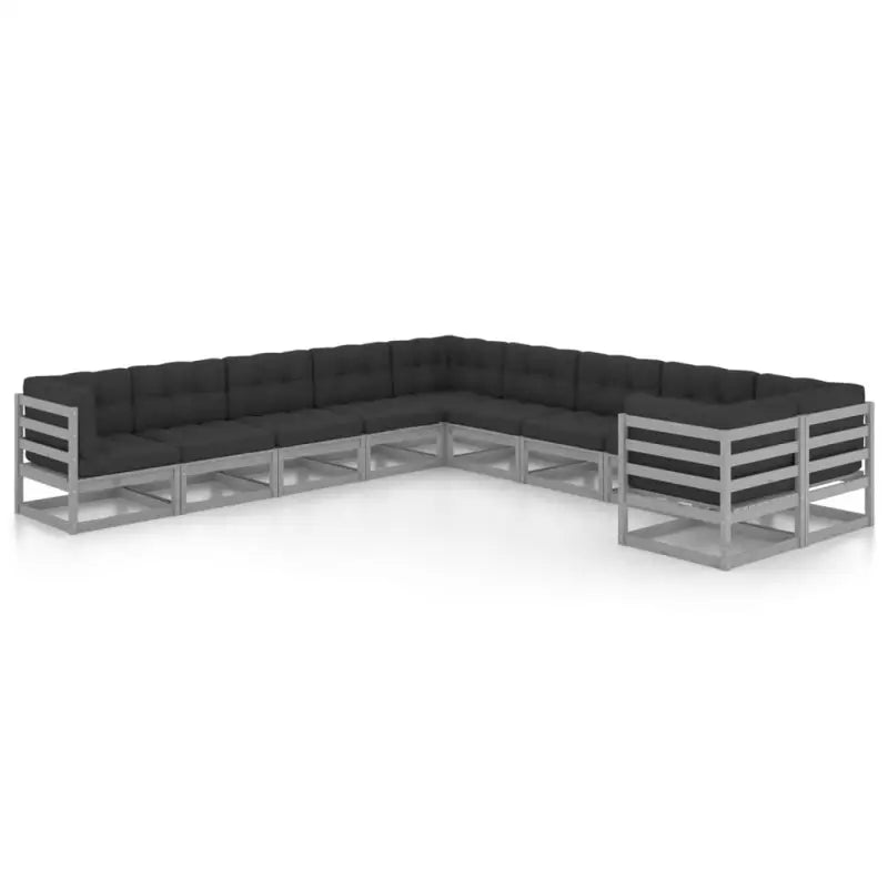 Massief grenenhouten tuinset voor ontspanning en gezellige momenten - Grijs / Ja - Tuinsets