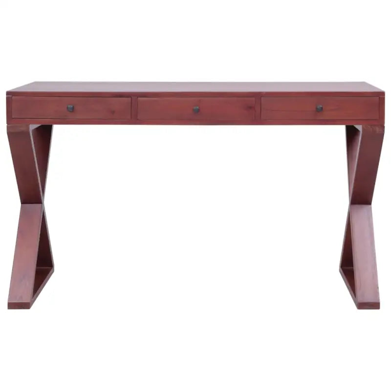 Massief mahoniehout bureau met bruine afwerking en tijdloos design - Bruin / 115 x 47 x 77 cm - Bureaus