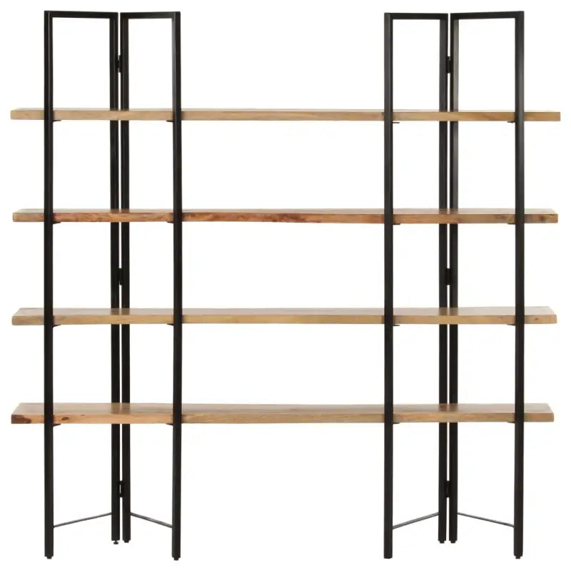 Massief mangohout boekenkast met 4 lagen voor woon en kantoor - 1 / 160 cm / 35 cm - Boekenkasten