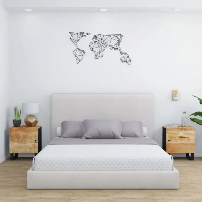 Massief mangohout nachtkastjes voor een industriële uitstraling - 2 / massief mangohout - Nachtkastjes