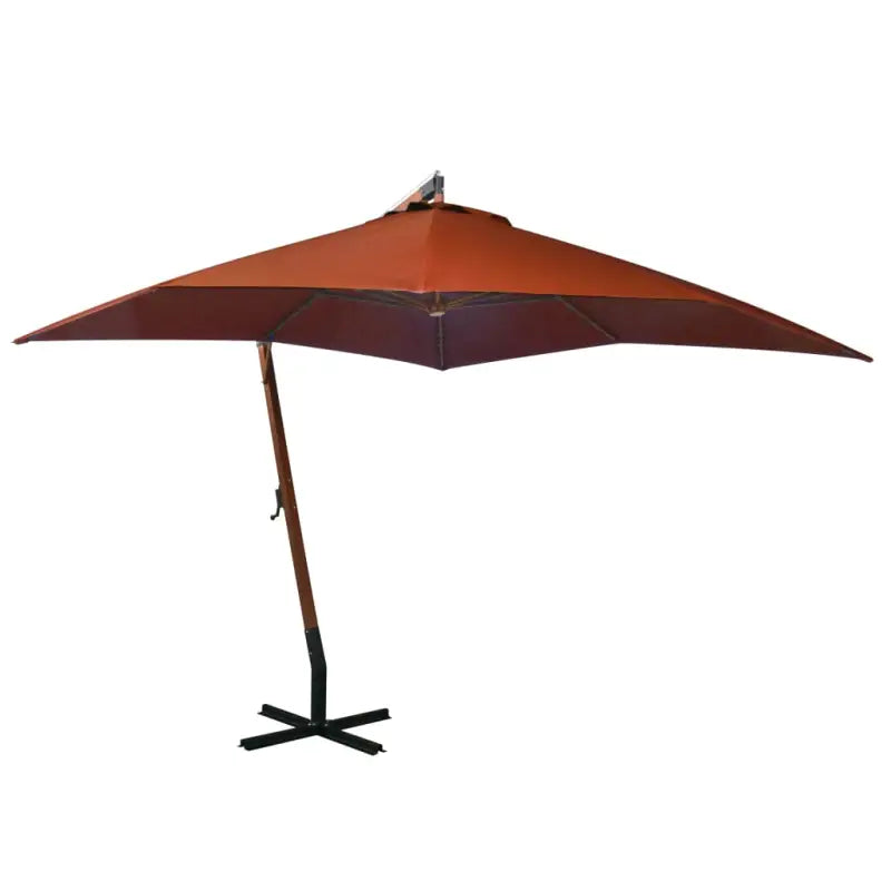 Massief vurenhout zweefparasols voor schaduw en UV-bescherming - Terracotta / 3 x 3 m / 1 - Parasols en zonneschermen