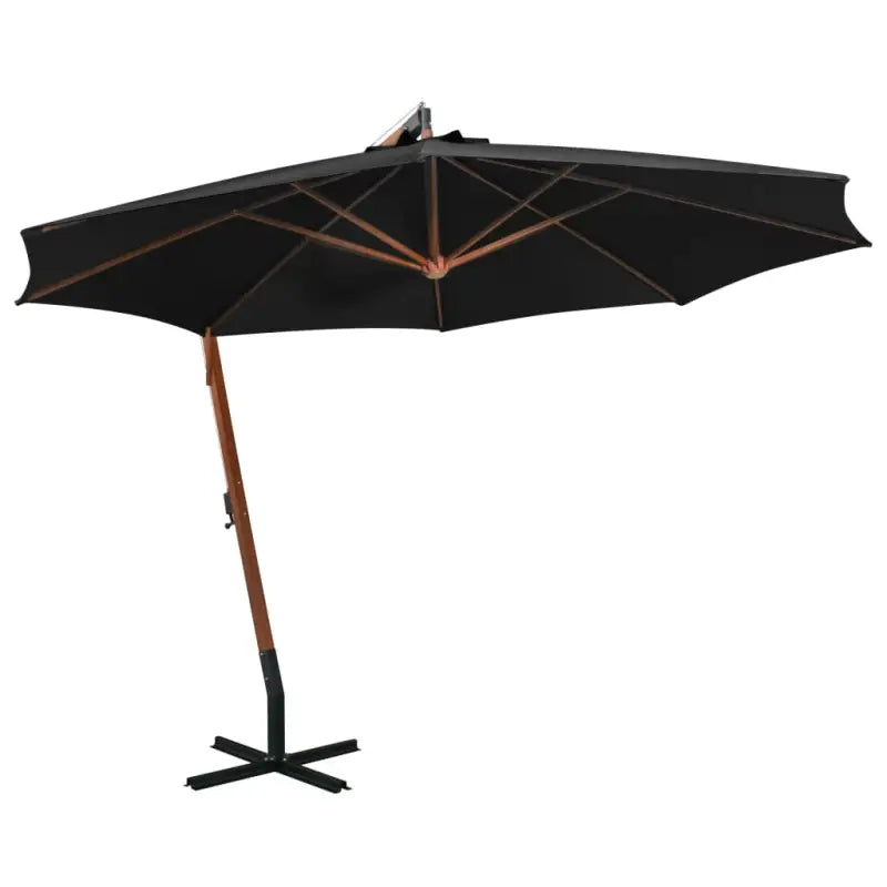 Massief vurenhout zweefparasols voor schaduw en UV-bescherming - Zwart / 3.5 x 2.9 m / 1 - Parasols en zonneschermen