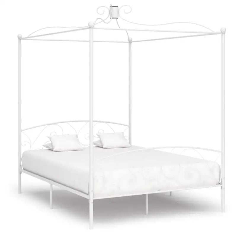 Metaal hemelbedframe voor een elegante slaapkamer uitstraling - Wit / 160 x 200 cm - Bedden & bedframes