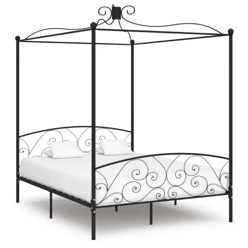 Metaal hemelbedframe voor een elegante slaapkamer uitstraling - Zwart / 180 x 200 cm - Bedden & bedframes