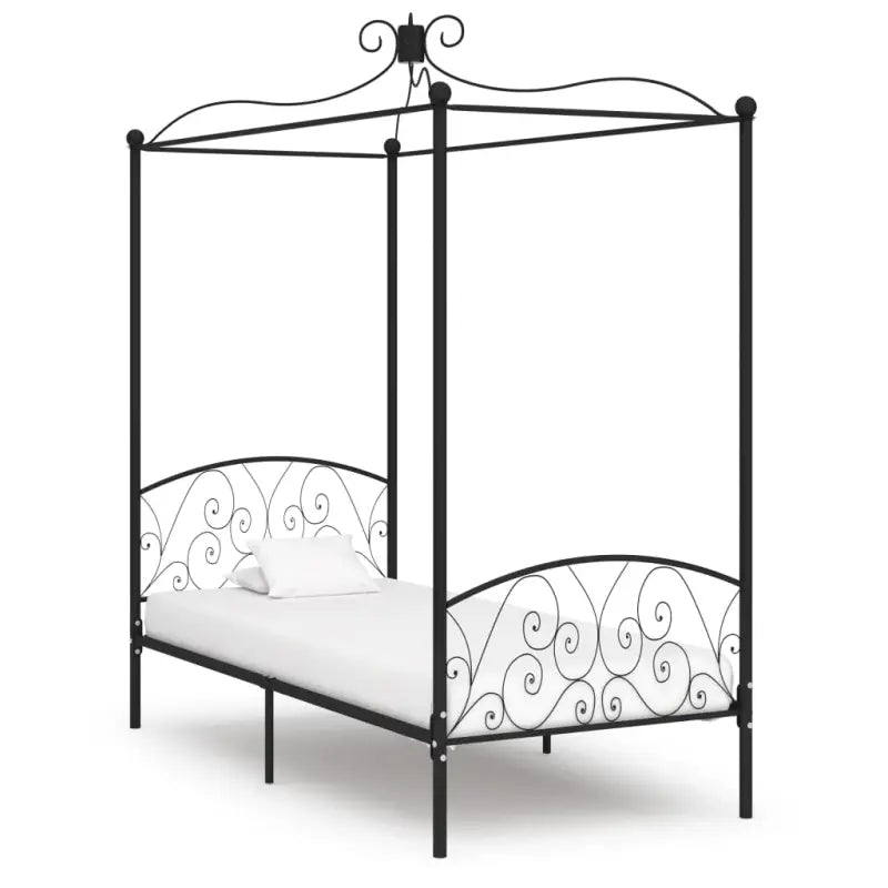 Metaal hemelbedframe voor een elegante slaapkamer uitstraling - Zwart / 90 x 200 cm - Bedden & bedframes