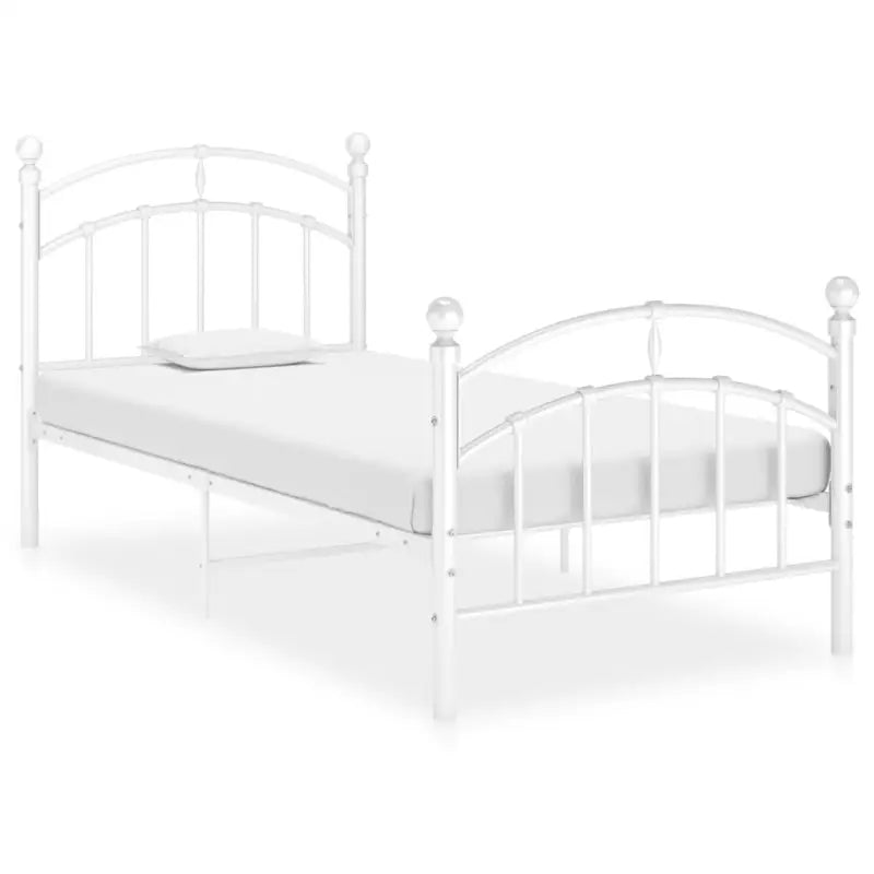 Metalen bedframe met gepoedercoat metaal voor een stevige slaapplek - Wit / 100 x 200 cm - Bedden & bedframes