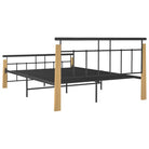 Metalen bedframe met massief eikenhout voor heerlijke nachtrust - Bedden & bedframes