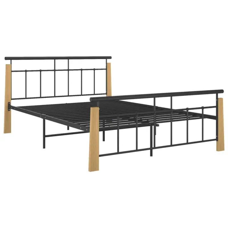 Metalen bedframe met massief eikenhout voor heerlijke nachtrust - Bedden & bedframes