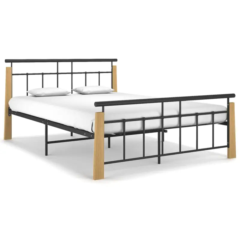 Metalen bedframe met massief eikenhout voor heerlijke nachtrust - Bedden & bedframes