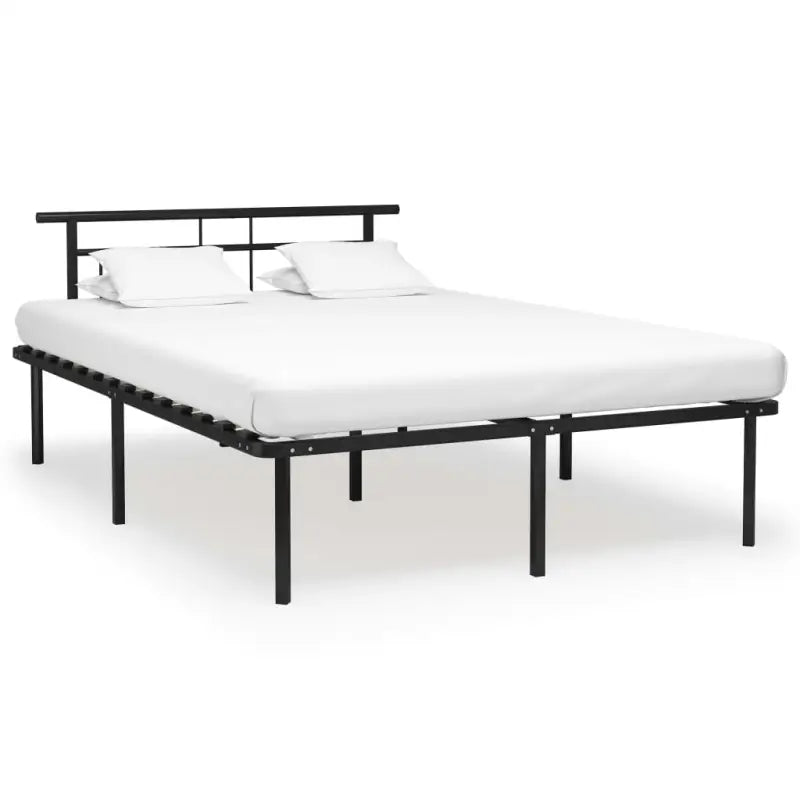 Metalen bedframe met stevige ondersteuning voor een klassieke slaapkamer sfeer - Zwart / 160 x 200 cm - Bedden &