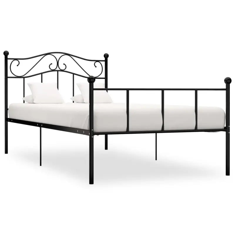 Metalen bedframe voor een klassieke en elegante slaapkamer sfeer - Zwart / 90 x 200 cm - Bedden & bedframes