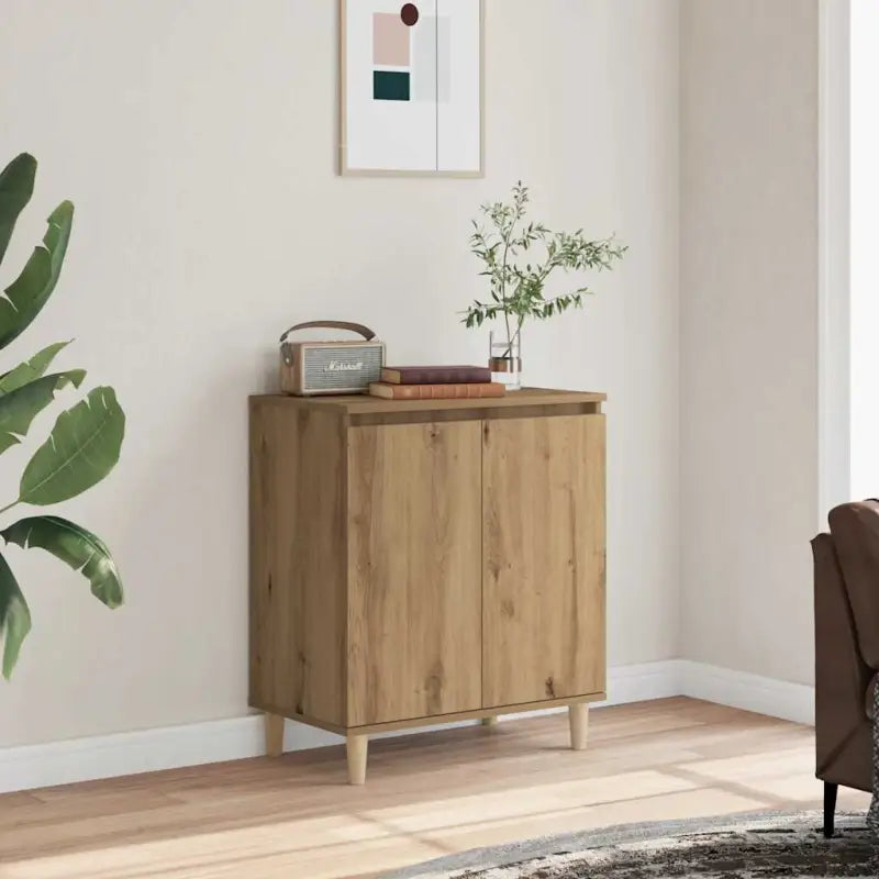 Minimalistisch dressoir van bewerkt hout in grijs sonoma - artisanaal eikenkleurig / 1 - Dressoirs & buffetkasten