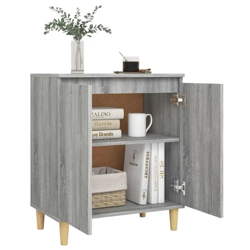 Minimalistisch dressoir van bewerkt hout in grijs sonoma - Dressoirs & buffetkasten