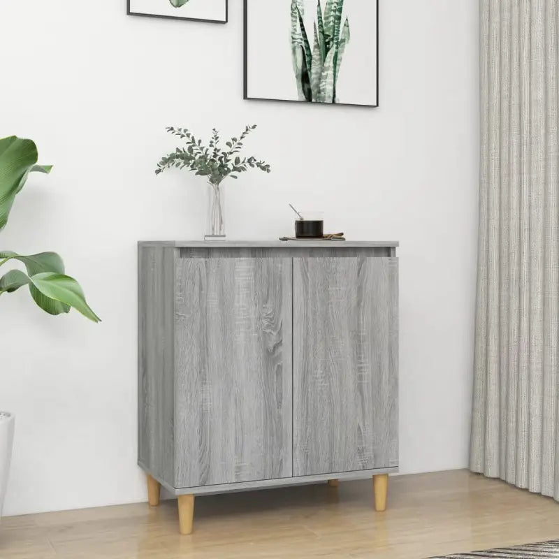Minimalistisch dressoir van bewerkt hout in grijs sonoma - Dressoirs & buffetkasten