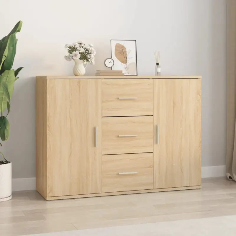 Minimalistisch dressoir van bewerkt hout met duurzame afwerking - Sonoma eiken / 1 - Dressoirs & buffetkasten
