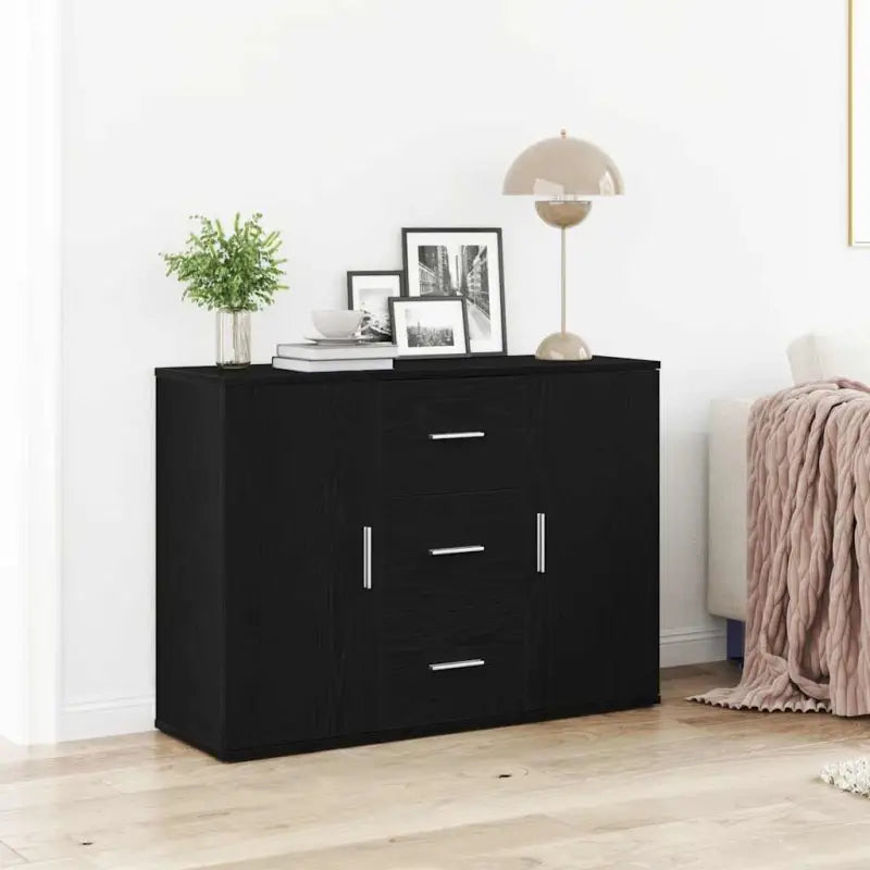 Minimalistisch dressoir van bewerkt hout met duurzame afwerking - Zwart eiken / 1 - Dressoirs & buffetkasten