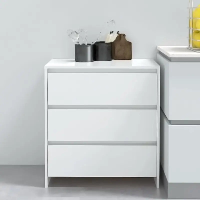 Minimalistisch dressoir van bewerkt hout met praktische opbergruimte - Hoogglans wit / 1 - Dressoirs & buffetkasten