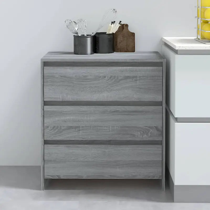 Minimalistisch dressoir van bewerkt hout met praktische opbergruimte - Grijs sonoma / 1 - Dressoirs & buffetkasten