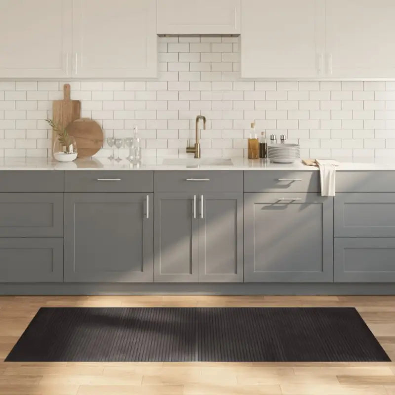 Modern bamboe vloerkleed in neutrale kleuren voor een natuurlijke uitstraling - Donkerbruin / 80 x 200 cm - Vloerkleden