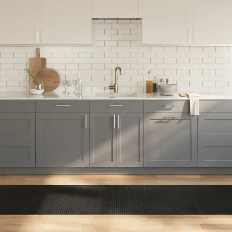 Modern bamboe vloerkleed in neutrale kleuren voor een natuurlijke uitstraling - Zwart / 70 x 500 cm - Vloerkleden