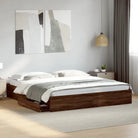 Modern bedframe met lades van bewerkt hout voor een stijlvolle slaapkamer - bruin eikenkleur / 180 x 200 cm - Bedden &