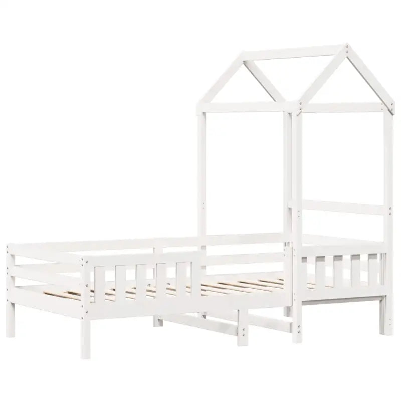 Modern bedframe met massief grenenhout en multiplex lattenbodem in wit materiaal - Bedden & bedframes