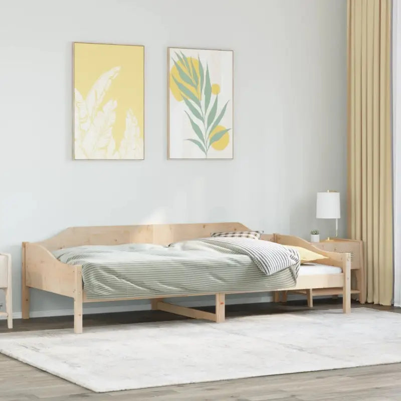 Modern bedframe met massief grenenhout en multiplex lattenbodem - Naturel / 90 x 200 cm - Bedden & bedframes