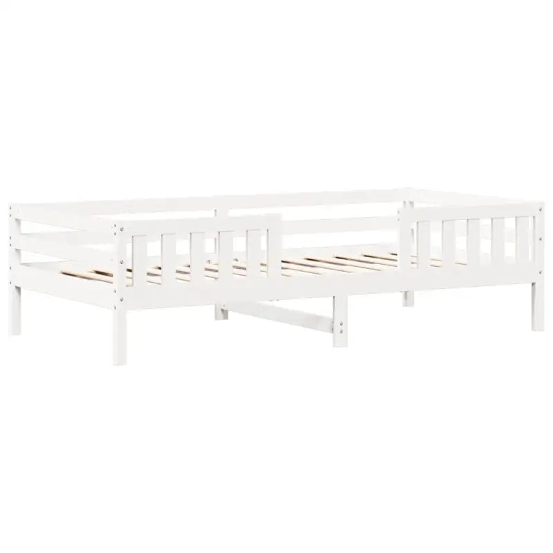 Modern bedframe met massief grenenhout en multiplex lattenbodem in wit materiaal - Bedden & bedframes