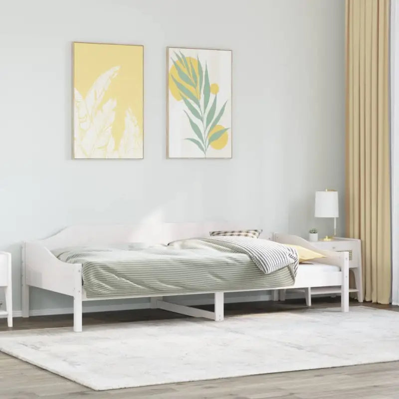 Modern bedframe met massief grenenhout en multiplex lattenbodem - Wit / 80 x 200 cm - Bedden & bedframes
