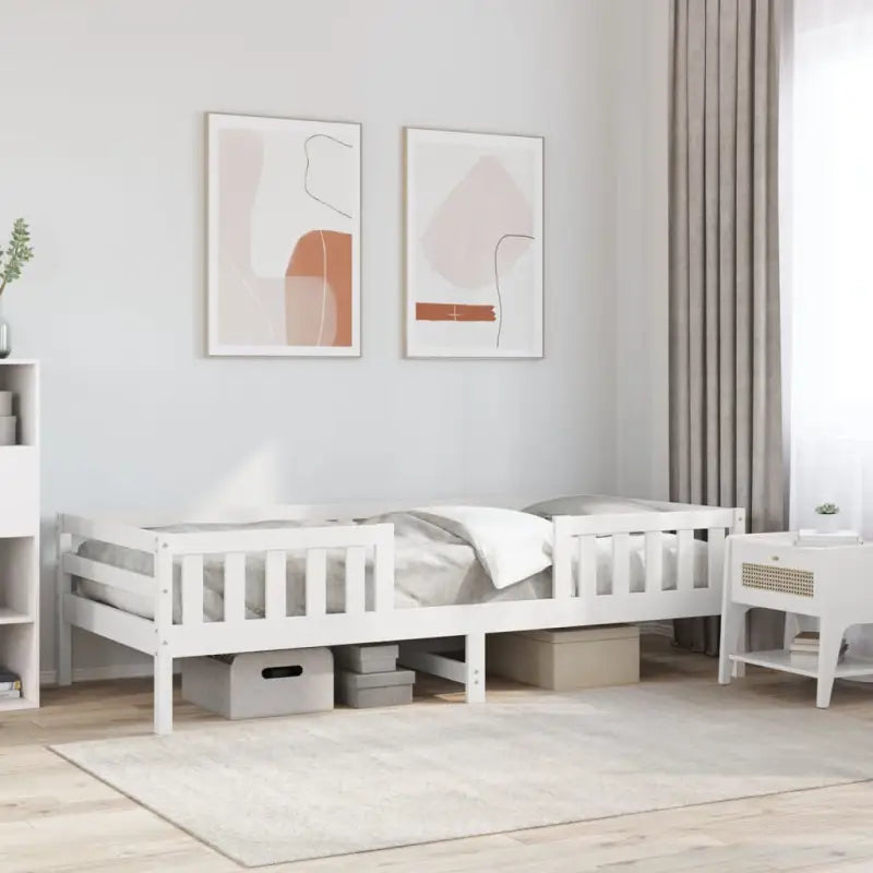 Modern bedframe met multiplex lattenbodem in massief grenenhout - Wit / 80 x 200 cm - Bedden & bedframes