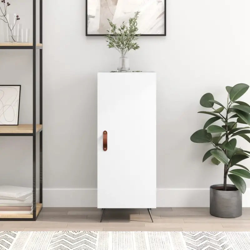 Modern dressoir in sonoma eiken met metalen poten en bewerkt hout - Wit / 1 - Dressoirs & buffetkasten