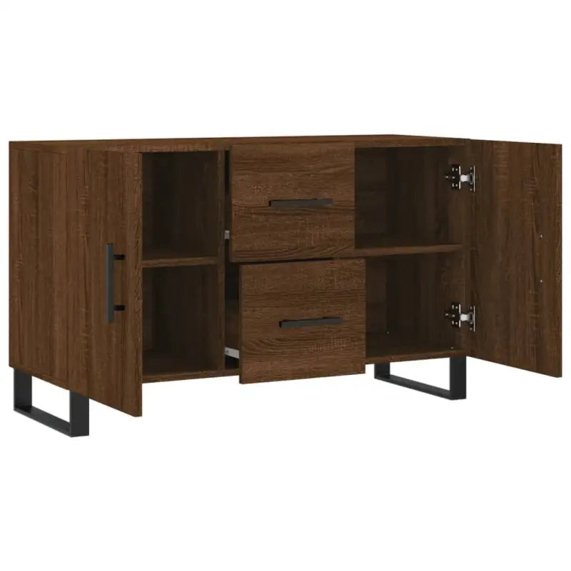 Modern dressoir met metalen poten en bewerkt hout voor een tijdloze uitstraling - Dressoirs & buffetkasten