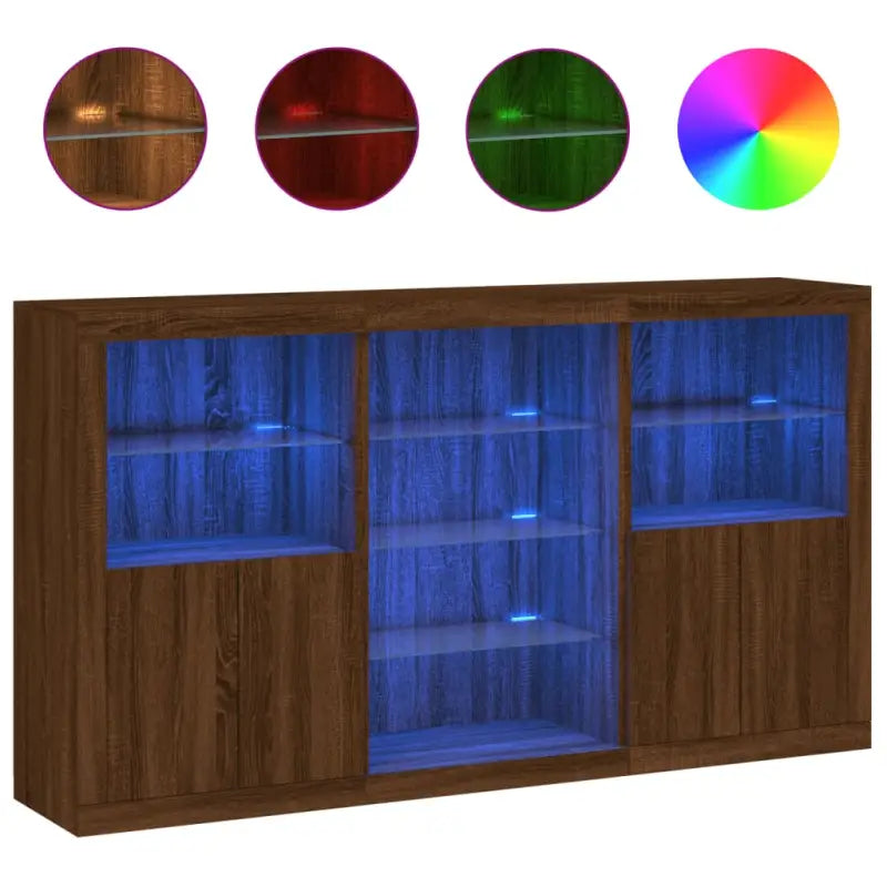 Modern dressoir met RGB LED-verlichting en duurzame houten afwerking - Dressoirs & buffetkasten