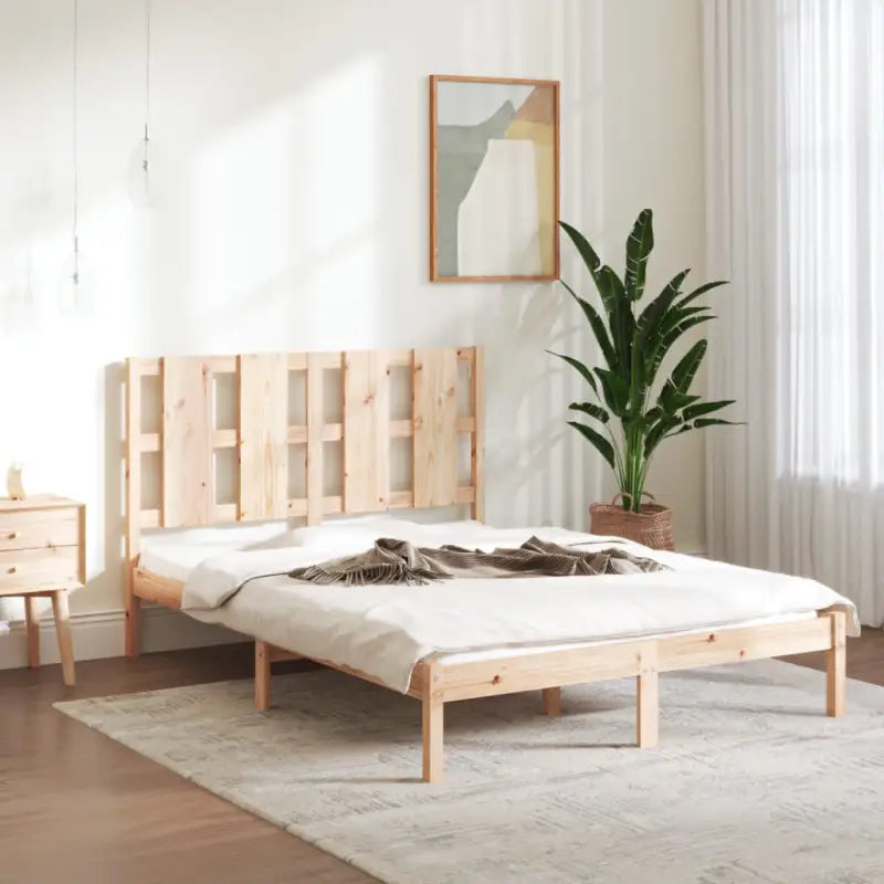Modern houten bedframe van massief grenenhout met levering bevat - Bedden & bedframes