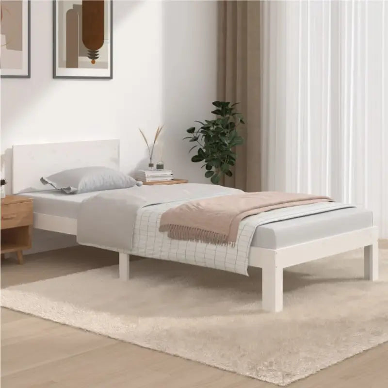 Modern houten bedframe van massief grenenhout met levering bevat - Wit / 90 x 200 cm - Bedden & bedframes