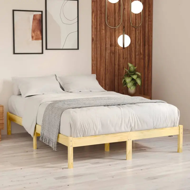 Modern houten bedframe van massief grenenhout voor je slaapkamer - Naturel / 180 x 200 cm - Bedden & bedframes
