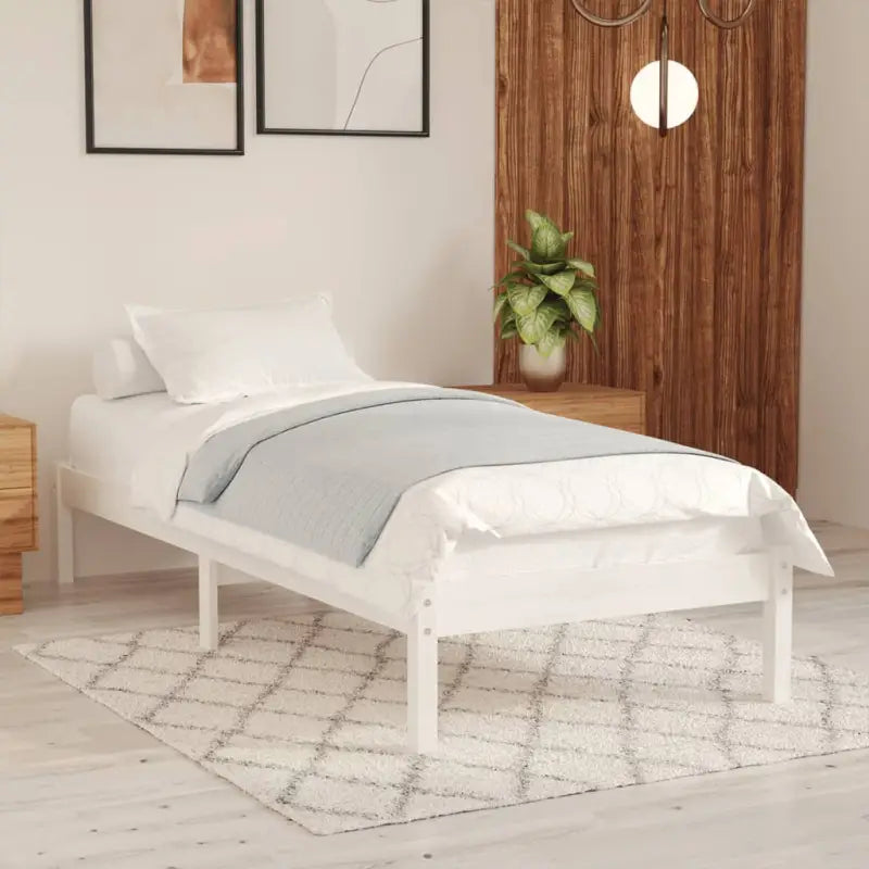 Modern houten bedframe van massief grenenhout voor je slaapkamer - Wit / 90 x 200 cm - Bedden & bedframes