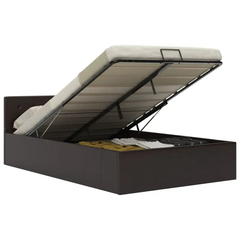 Modern hydraulisch bedframe met multiplex lattenbodem en kunstleren finish - Grijs / 140 x 200 cm - Bedden & bedframes