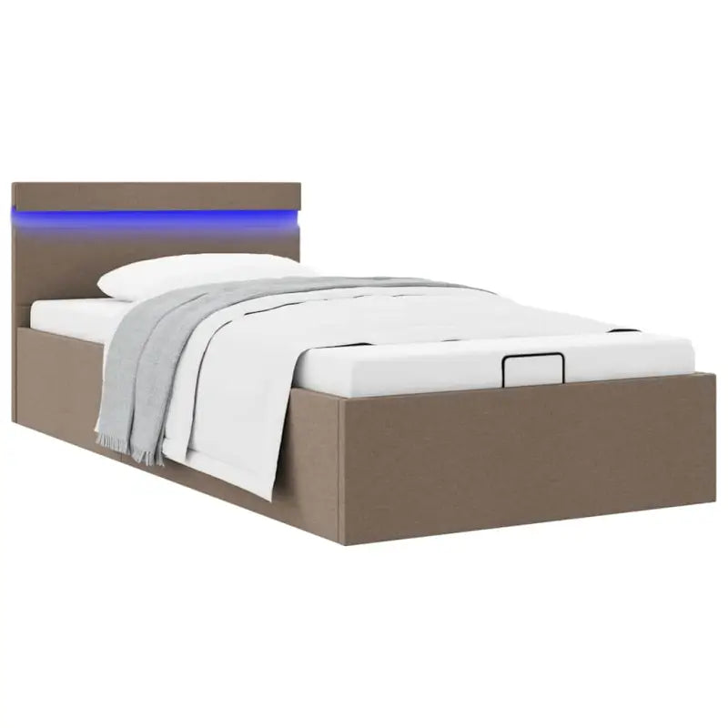Modern hydraulisch bedframe met multiplex lattenbodem en robuuste bouw - Taupe / 100 x 200 cm - Bedden & bedframes