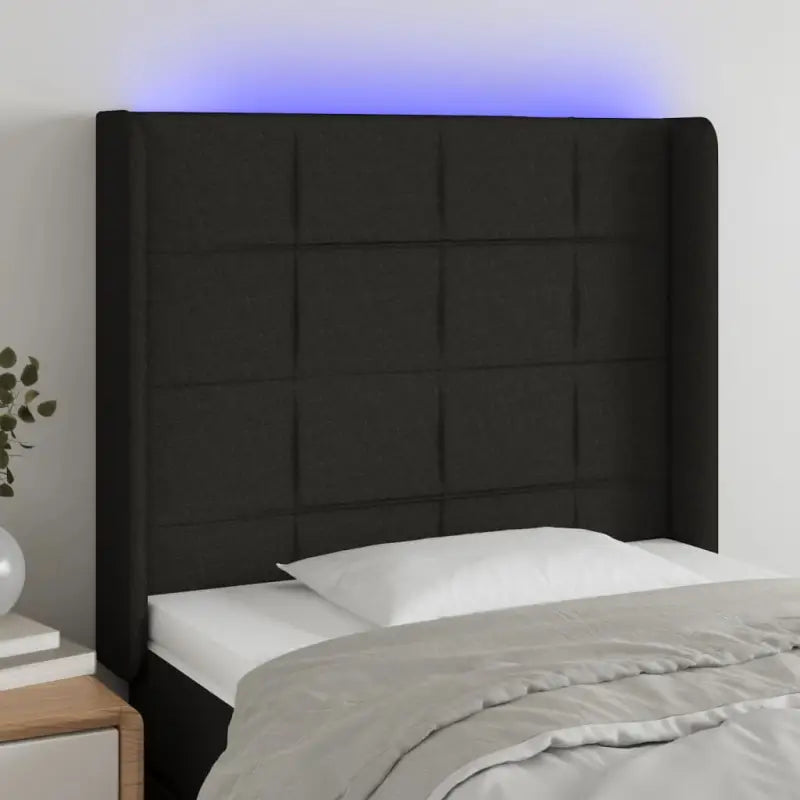 Modern LED Hoofdbord voor een stijlvol slaapkamerinterieur - Zwart / 83 x 16 x 118/128 cm / 1 - Hoofdborden