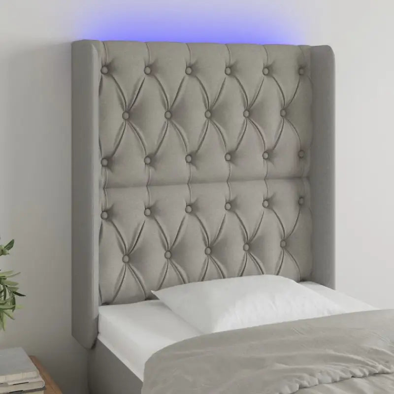 Modern LED hoofdbord voor een stijlvolle slaapkamer uitstraling - Lichtgrijs / 83 x 16 x 118/128 cm / 1 - Hoofdborden