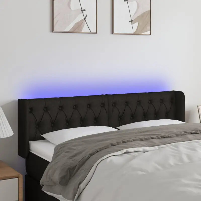 Modern LED hoofdbord voor een stijlvolle slaapkamer uitstraling - Zwart / 163 x 16 x 78/88 cm / 1 - Hoofdborden