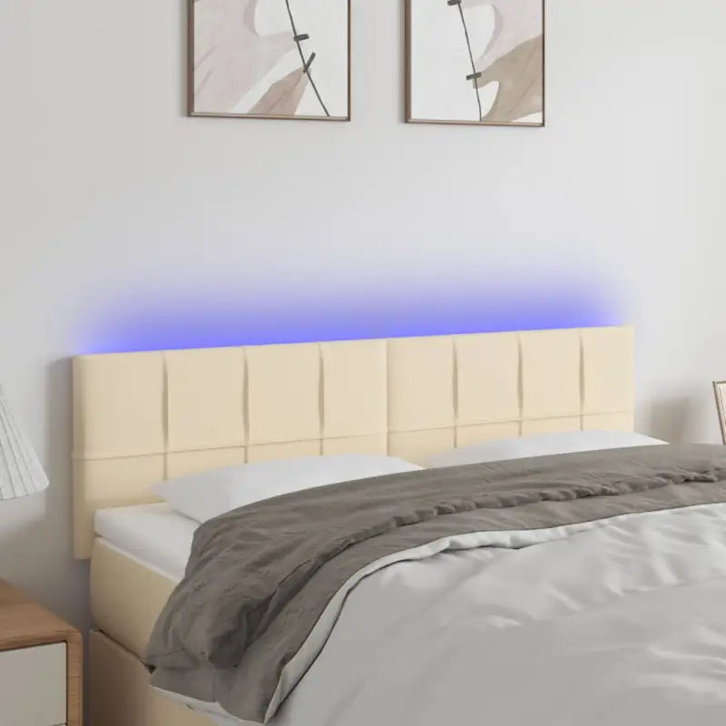 Modern LED Hoofdborden voor een stijlvolle slaapkamer uitstraling - Crème / 144 x 5 x 78/88 cm / 1 - Hoofdborden