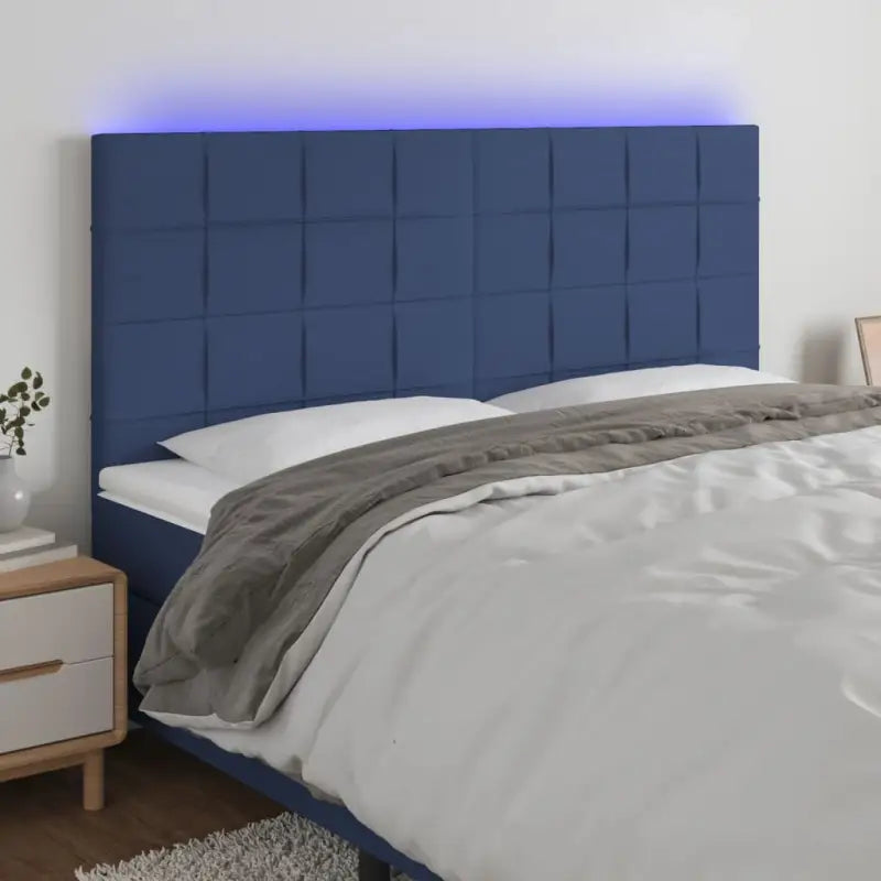 Modern LED Hoofdborden voor een stijlvolle slaapkamer uitstraling - Blauw / 160 x 5 x 118/128 cm / 1 - Hoofdborden