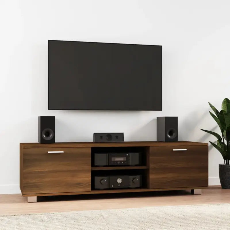 Modern tv-meubel van bewerkt hout voor stijlvolle en stevige opbergruimte - bruin eikenkleur / 1 / 140 cm - Tv-meubels