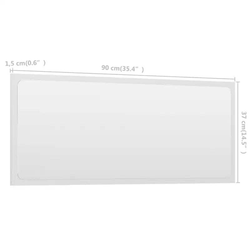 Moderne badkamerspiegel van spaanplaat en acryl - Wit / 90 x 1.5 x 37 cm / 1 - Badkamerkaptafels