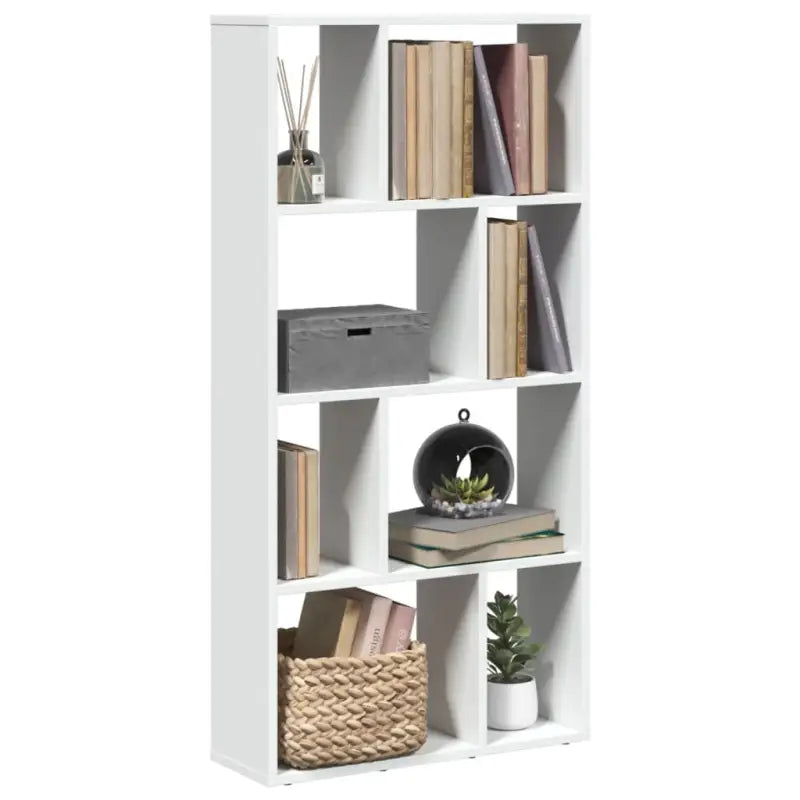 Moderne boekenkast van bewerkt hout met geometrisch design - Wit / 1 / 60 cm - Boekenkasten
