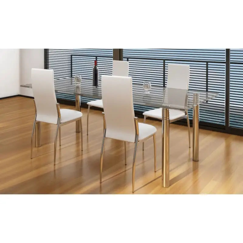 Moderne comfortabele eetkamerstoelen met hoogwaardige constructie - Wit / 4 - Eetkamerstoelen