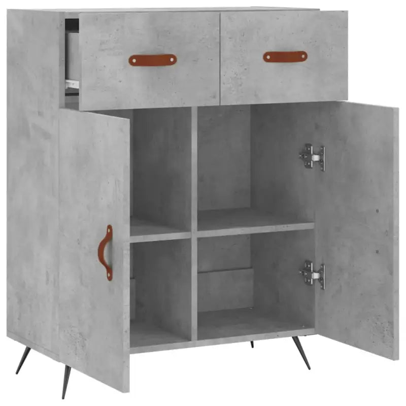 Moderne dressoir met metalen poten en bewerkt hout - Dressoirs & buffetkasten