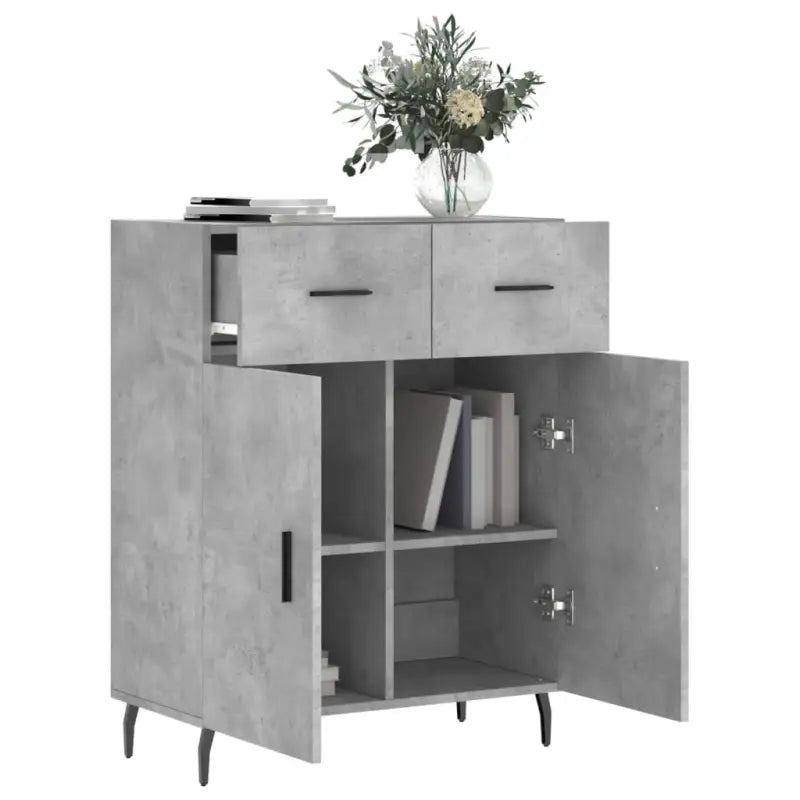 Moderne dressoir met metalen poten en bewerkt hout voor een tijdloze look - Dressoirs & buffetkasten
